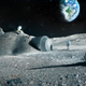 Imagen para el artículo titulado El director de la ESA propone sustituir la ISS por un pueblo en la luna construido por robots